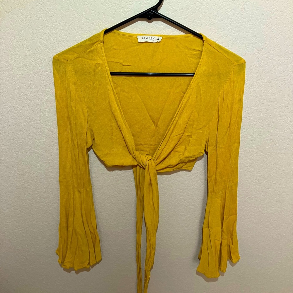 Cropped Blouse with Wrap Arounds